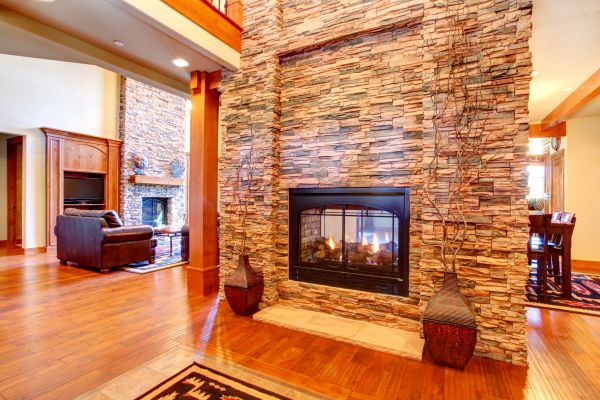 Stone Hearth Installation in Chagrin Falls